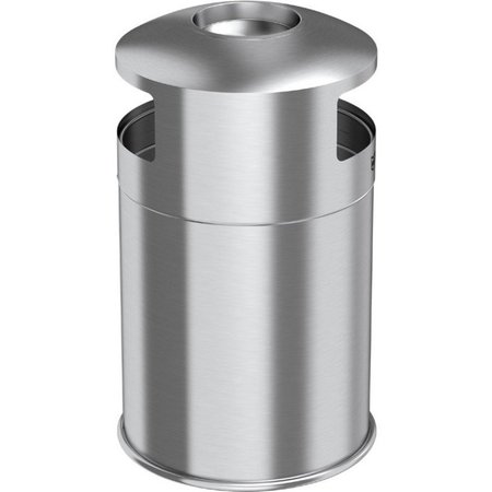 Hls Commercial 50 gal Round 50-Gallon Dual Side-Entry Trash Can, Silver, Stainless Steel HLS50DSI